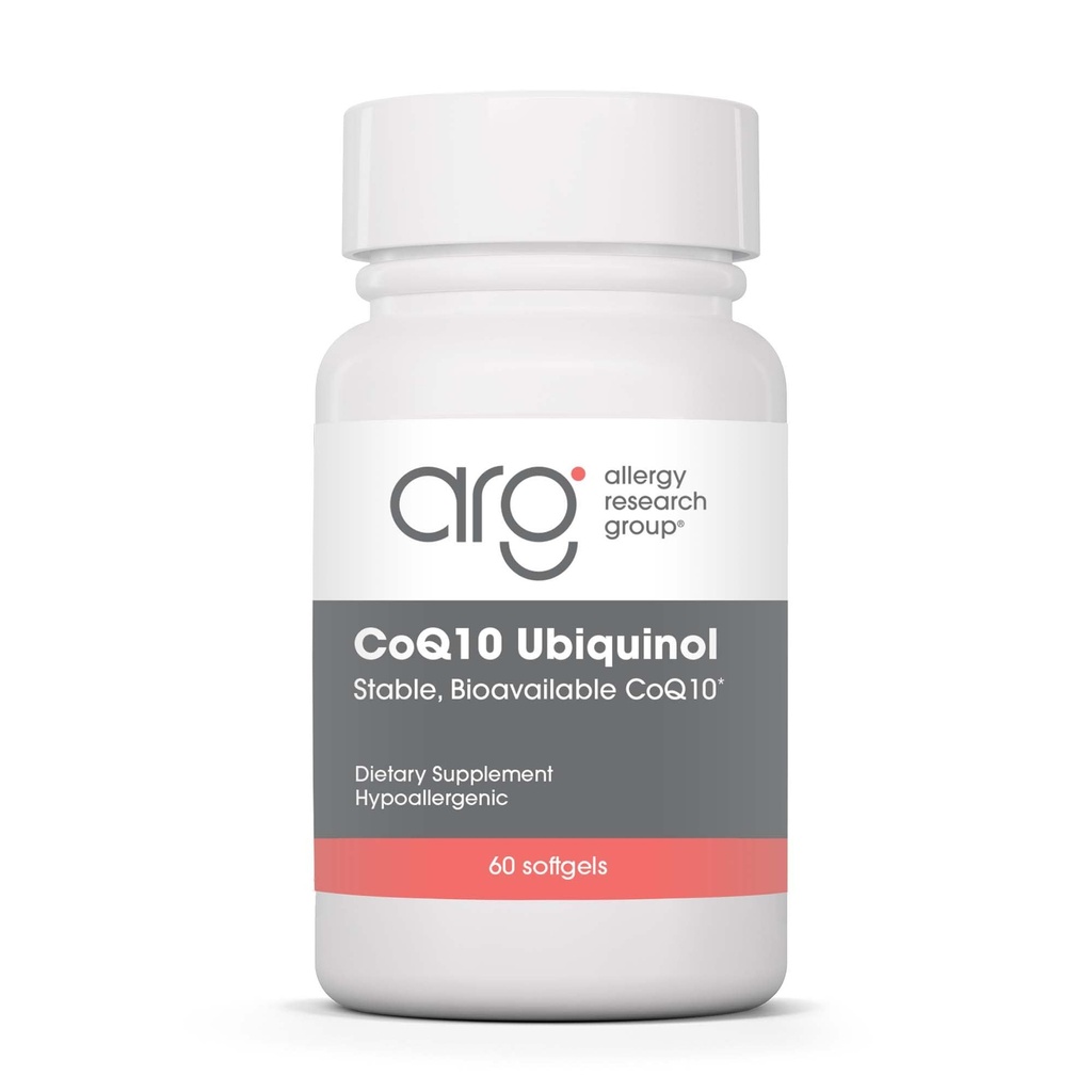 Allergy Research Group CoQH- CF Ubiquinol 100mg Supplement - Un- oxideret CoQ10, Understøtter cardiovaskulær sundhed, immunsystem support, Stabil, Biotilgængelig, Softgels - 60 Greve