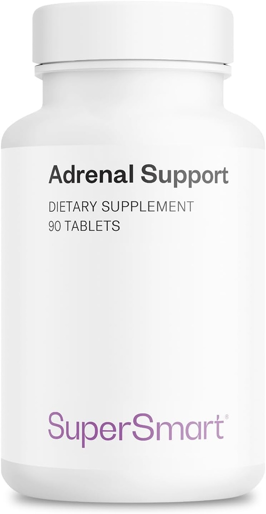 Supersmart - Adrenal Support (Advanced Formula) - with Rhodiola Rosea, Holy Basil Tulsi, Magnesium - Adaptogenic Herbs Supplement | Non-GMO & Gluten Free - 90 Tablets
