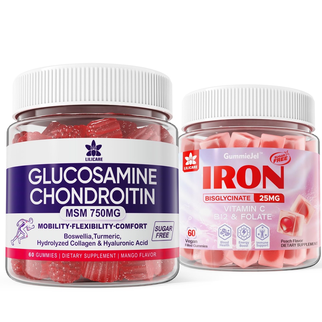 Glucosamin Chondroitin Gummies + jerntilskud til kvinder
