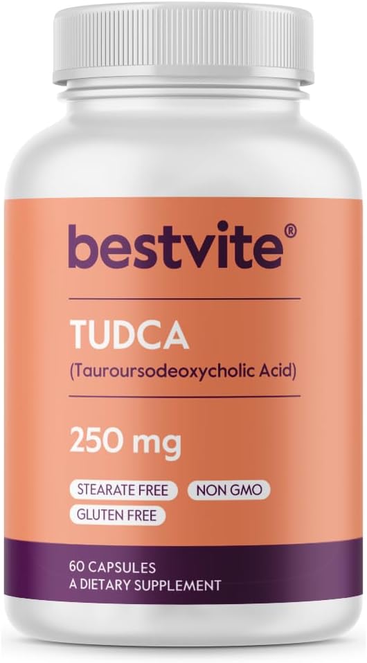 BESTVITE TUDCA 250 mg (60 kapsler) (Tauroursodeoxycholsyre) - Ingen stearater - Gluten Free - Ikke GMO