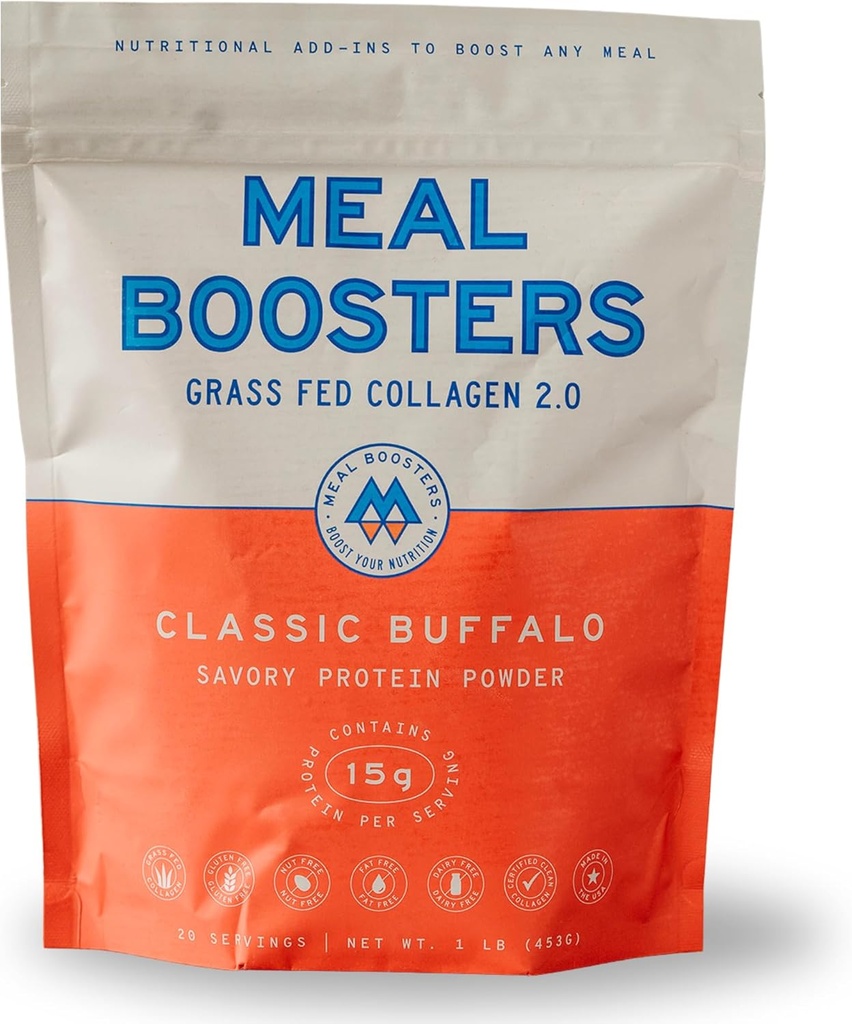 Meal Boosters Savory Buffalo Protein Powder Meat 124; 15g Spicy Protein Meat 124; Keto Friendly Cooking Supplement for Gut Health & Recovery Meat 124; Grassfed Collagen Peptider