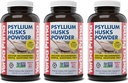 Yerba Prima Psyllium Husks Powder - 12 oz (Pack of 3) - Natural Fiber Supplement - Colon Cleansing - Vegan, Non- GMO, Gluten- Free (New Label - Packaging May Vary)