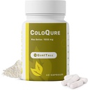 ColoQure Colon Cleanse for mænd og kvinder - Max Detox Cleanse Forbedrer Gut Sundhed & Forstoppelse - Reducerer Bloating & tarmbevægelser - 60 Kapsler Vegan & Soy- Free