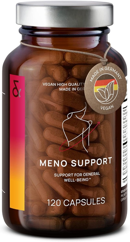 CLAV Meno Balance - Menopause Support - med Wild yam Root, Red Clover, Sibirisk Rabarber - Hot Flash Relief, Mood Swings & Muti- Symptom Support -120 Kapsler