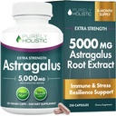 Astragalus Capsules 5000 mg - 250 Capsules, 8 + Måned Supply - Superior Strength Astragalus Root Extract 20: 1 - Ikke GMO, Vegetarisk & Vegansk Friendly - Understøtter immunsystemet & Kardiovaskulære