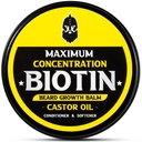 Beard Balm, Maksimal koncentration BIOTIN, med Castor Oil og Argan & Jojoba Oliils, Promoes Beard Growth, Styles, Stronthers & Softens Beards & Mustaches, 2 Ounce Buddalwood