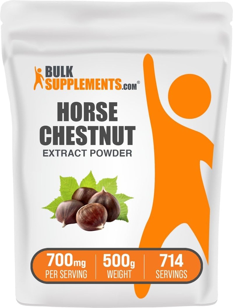 BulkSupplements.com Horse Chestnut Extract Powder - Horse Chestnut Supplement, Herbal Supplement - Gluten Free, 700mg per Serving, 500g (1.1 lbs) (Pack of 1)