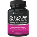 Pure Organic Activated Charcoal Kapsler - 600 mg per Kapsel, 90 Vegetariske Kapsler