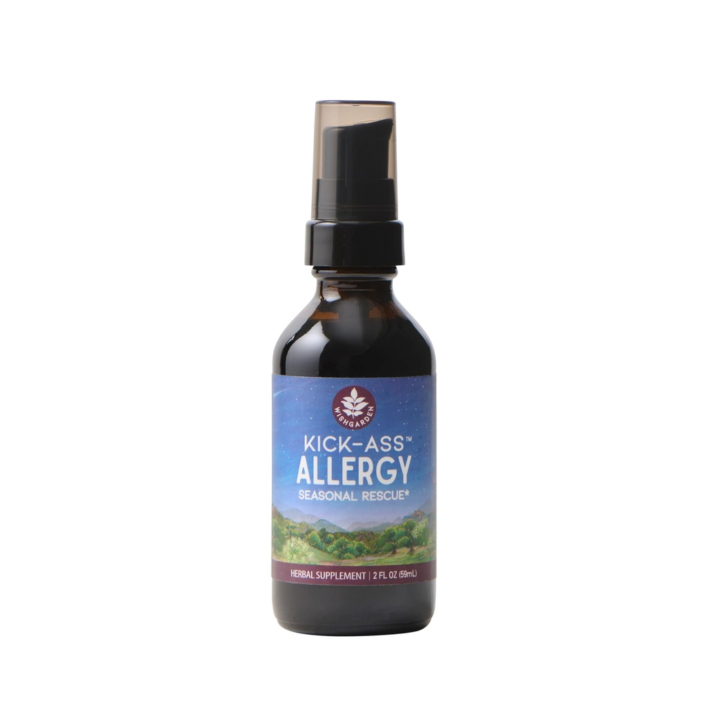 WishGarden urter Kick- Ass Allergy - Plant- baseret non- Drowsy Herbal Allergy Supplement med Nettle Leaf, Echinacea, & Yerba Santa, Understøtter sund Histamine Response to Seasonal Irritants, 2oz