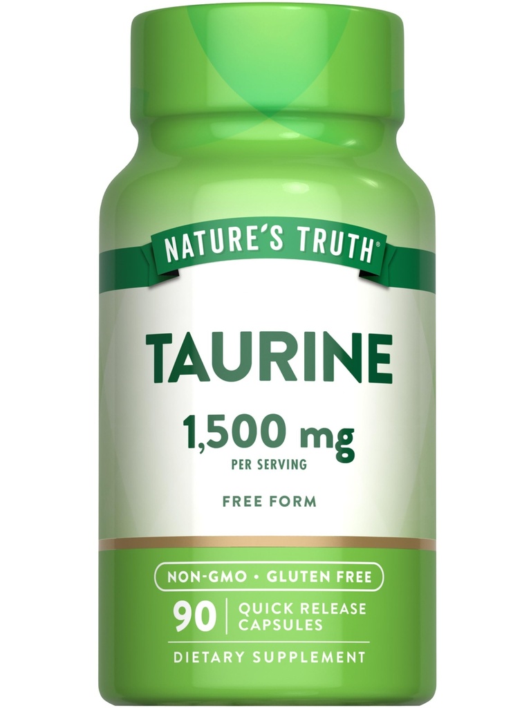 Nature's Truth Taurine Supplement | 1500mg | 90 Capsules | Non-GMO & Gluten Free Amino Acid Supplement