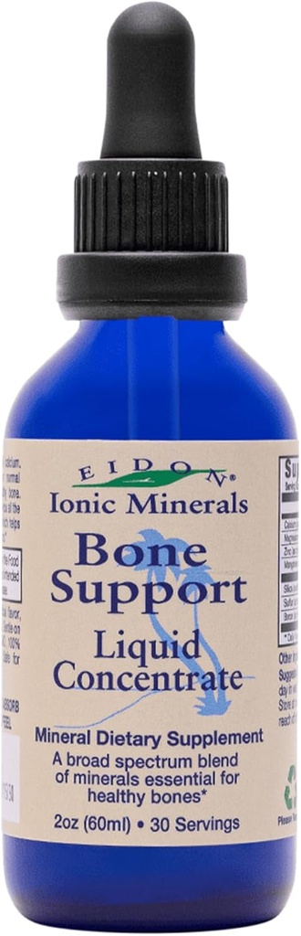 Eidon Mineral Wellness Support Liquid Supplement - Ionic Trace Mineral Drops at tilføje til vand, Calcium, Magnesium, Zink, Mangan, Silica, Svovl, Bor, Bioavailable - 2 oz