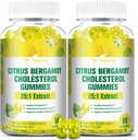 (2 Pakker) Sukker gratis Citrus Bergamot Gummies for Sund Kolesterol - Alle naturlige kosttilskud 25: 1 Uddrag fra Italien Bergamot supplement til immunstøtte sund anti-Aging Sugar- Free Vegan Pectin