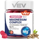 VEV Magnesium Complex DeepCall 14- in-1 Gummies - med Ashwagandha, L-Theanine, D3 & Zink - Cortisol Kosttilskud til kvinder - 90 Ingen tilsat sukker Vegan Magnesium Glycinate Complex Gummies