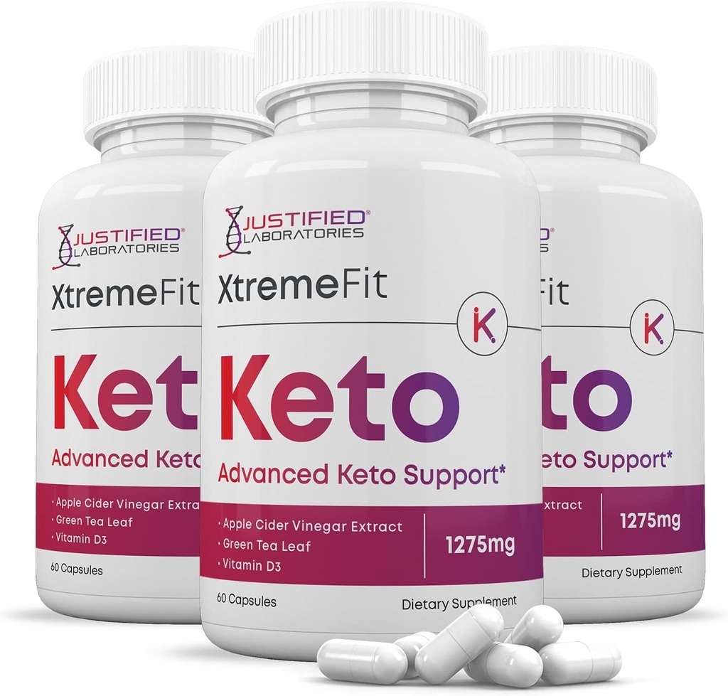 Godkendte laboratorier (3 Pack) Xtreme Fit Keto ACV piller 1275MG Formuleret med Apple Cider Vinegar Keto Support Blend Alternativ til Gumies 180 Kapsler