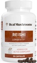 Real champignons Reishi Mushroom Capsules - Håndplukkede økologiske champignon Ekstrakter - Red Reishi for Tranquil Daglig Wellness med verificerede Beta glucans Vegan, Non- GMO, No Grain Fillers, 90 ct