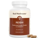 Real champignons Reishi Mushroom Capsules - Håndplukkede økologiske champignon Ekstrakter - Red Reishi for Tranquil Daglig Wellness med verificerede Beta glucans Vegan, Non- GMO, No Grain Fillers, 90 ct