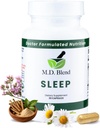 Sleep - Natural Supplement med L- Theanine, Ashwagandha, Magnesium, Valerian Root, Melatonin - Ikke-Habit Formulering Formel for foryngelse - 30 kapsler