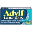Advil Liqui- Gels Pain Reliever og Feber Reducer, smertestillende medicin til voksne med Ibuprofen 200mg For hovedpine, rygsmerter, menstruation og fælles smertelindring - 40 Væskefyldte kapsler