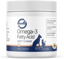 Stratford Pharmaceuticals EZ Chew Omega 3 Fed syre Soft Chew Max Strength - Hund Omega 3 Supplement - Soft Chew Treatings med Fish Oil for Dogs - små og mellemstore hunde - 60 Soft Chews