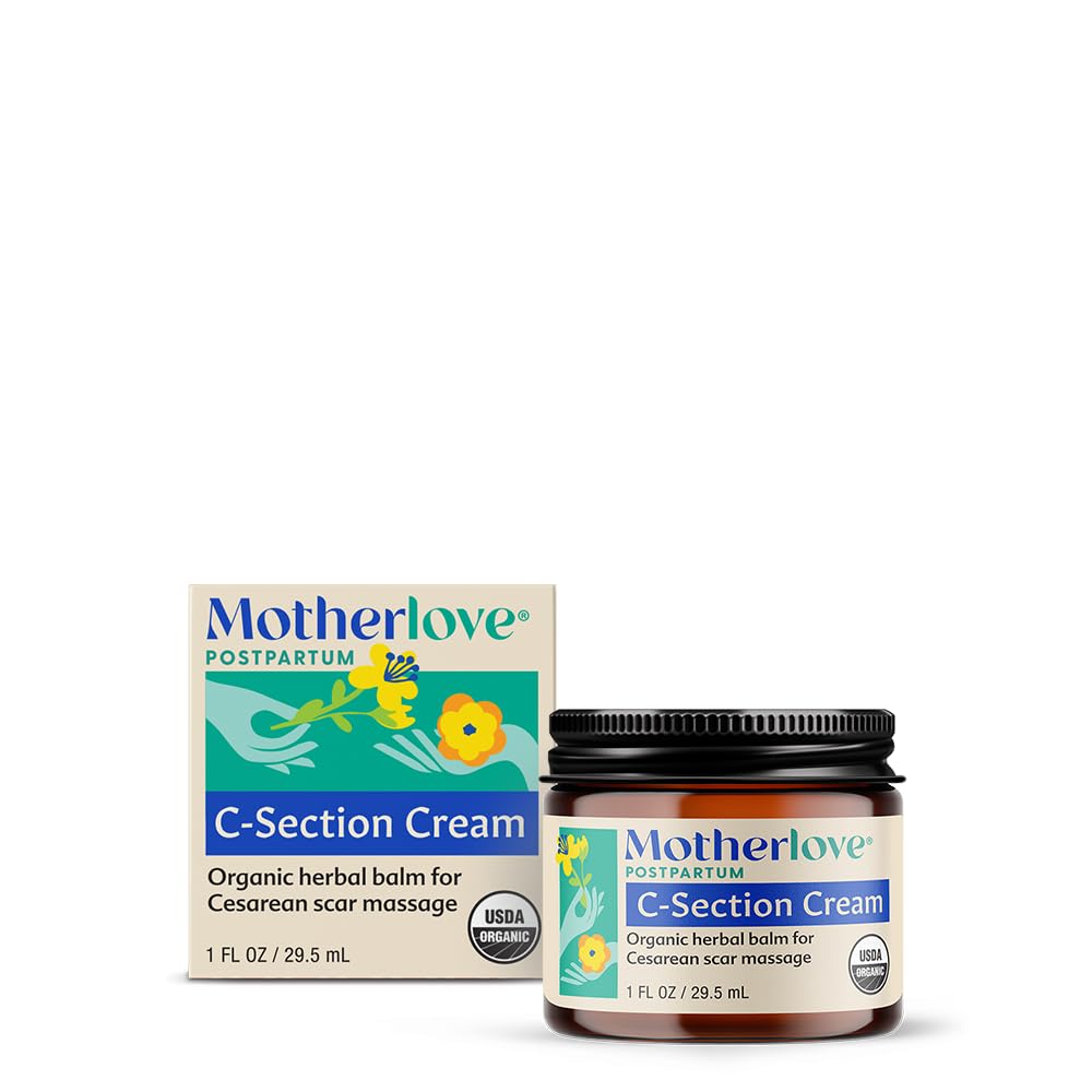 Motherlove C- Section Cream (1oz) Organic Herbal Nourishing Scar Cream - lindrer ubehag, mens minimering udseende og reducere Scar Tissue Build- up - Non-GMO, Cruelty- Free