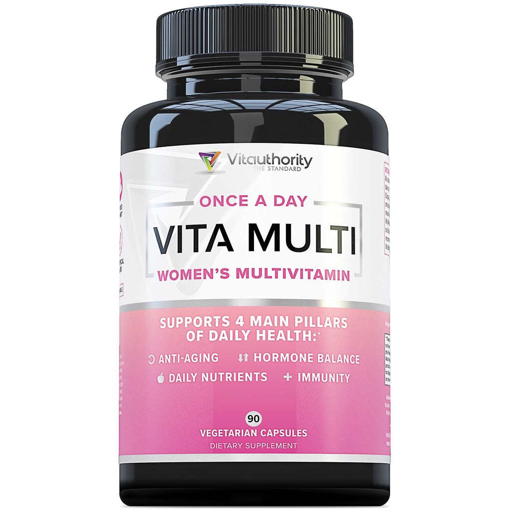 Vitautorial Multivitamin til kvinder Daglig Multivitamin supplement med DIM, jod, Ashwagandha Understøtter Youth Complexion, Sund Cortisol og Østrogen Balance 30 Day Supply