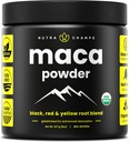Organic Maca Powder - Peruvian Grown Maca Blend med gule, sorte & røde rødder - Gelatinized for Superior Bioavailability - Natural, Vegan & Non- GMO, 8oz
