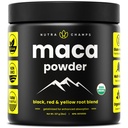 Organic Maca Powder - Peruvian Grown Maca Blend med gule, sorte & røde rødder - Gelatinized for Superior Bioavailability - Natural, Vegan & Non- GMO, 8oz