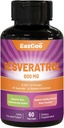 Resveratrol 600 mg, Trans- Resveratrol supplement, Antioxidant Health Aging Support, 60 kapsler