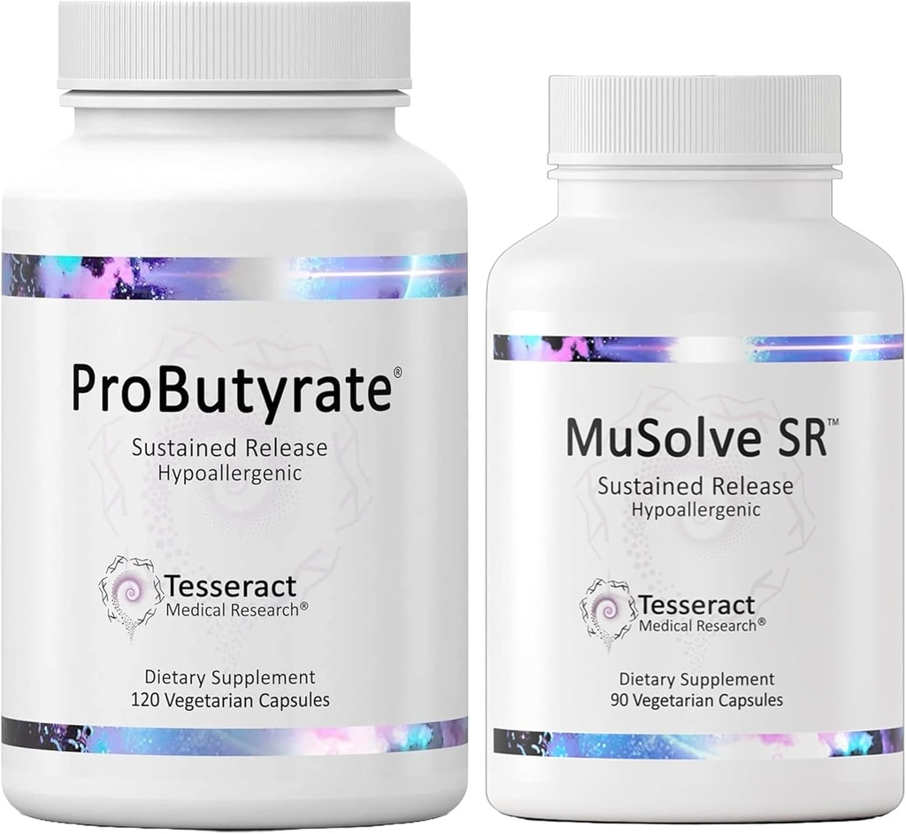 Optimal Gut og Lung Support, Gut Health Supplement, Butyric Acid Complex, Gastrointestinal Support, 600mg, 120 Caps og Respiratory Health Supplement, 300mg, 90 Caps