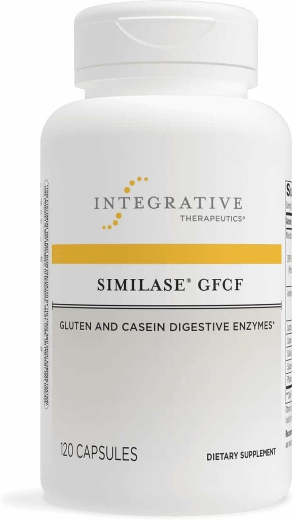 Integrative Terapeutics Applidase GFCF - fordøjelsesenzymer supplement til voksne - understøtter Casein & Gluten fordøjelse * - Gas & Bloating Support * - Dairy- Free & Vegan - 120 Greve (60 Servere)