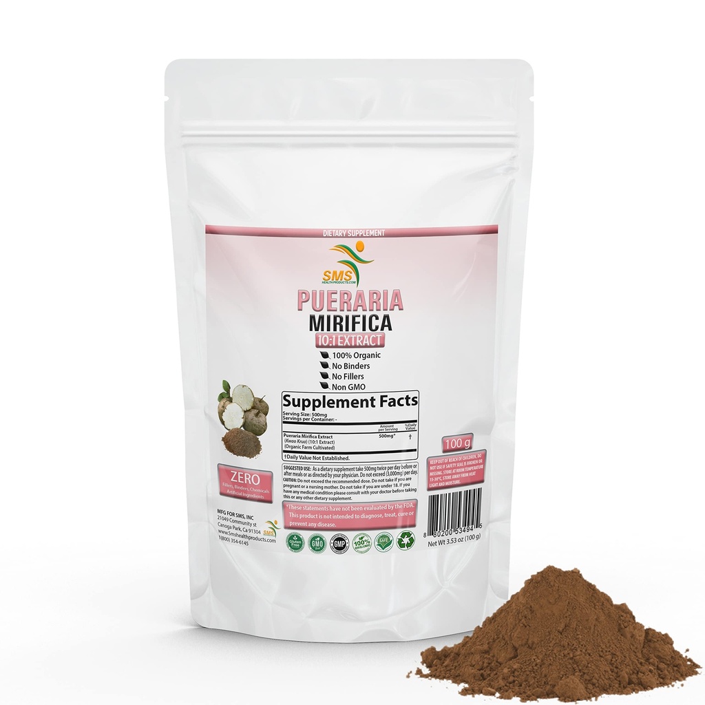 Pueraria Mirifica Natural Organic Herbal Kwao Krua Kao 10: 1 Extract 100g Powder, Promoes Women 's Health Dietary Supplements