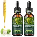 (2 Pack) Soursop Graviola Liquid- Drops 2000mg, 98% Absorption for Cell Support & Regeneration, Immunboost, Lever, Herbal Godhed, Soursop Bitters Liquid- Sugar / Gluten Free, Natural Flavor, 4 Fl Oz