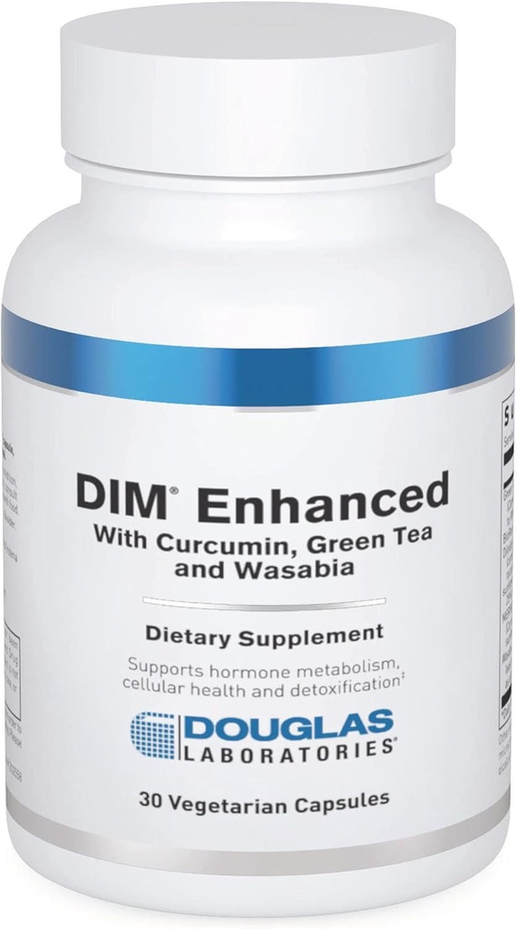 Douglas Laboratories DIM Enhanced - Understøtter Hormone Balance, Cellular Health & Detox * - Med antioxidanter, Green Tea Extract & Wasabia - 30 vegetariske kapsler