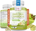 100% Pure Garcinia Cambogia Uddrag med 95% HCA - Administrer mad cravings - Bedste Carb Blocker for kvinder & mænd - Max Strength Garcinia Cambogia Raw Diet Pills Made in USA - 60 Veggie Kapsler