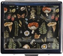 7 dage forkromet Shiny Silver Pill Organizer med spejl inde har 8 separate afdelinger rektangel 7 dage Pill Box Pill Case (Efteråret Harvest Woodland svampe)