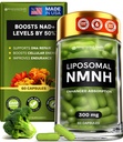 Liposomal NMNH Supplement (Dihydronicotinamid Mononucleotid) - høj renhed NAD for Anti Aging, Energy, Focus - Pure NMNH Organic 60 Kapsler - 300mg