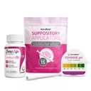NutraBlast Boric Acid Vaginal Suppositorier 600mg (30 Tæl) w / Disponible Vaginal Suppositative Applikatorer (15- Pack) og Feminin pH Test Strips 3.0- 5.5 (100 Test Roll)