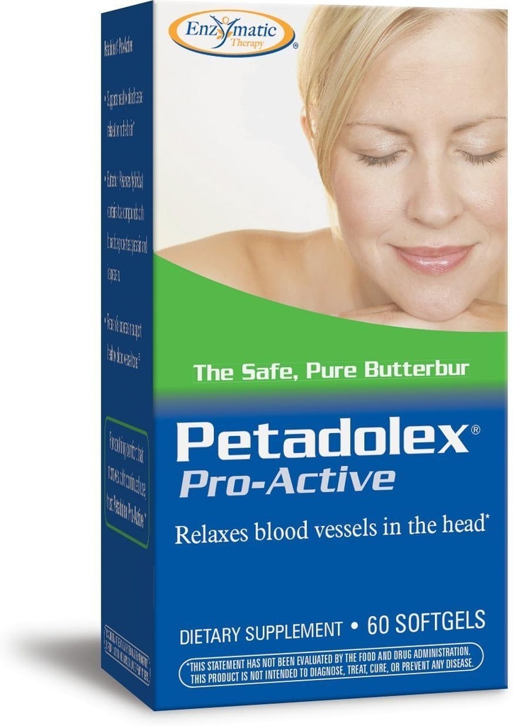 Nature 's Way Petadolex Pro- Active, Blod Fartøj Sundhed og Afslapning i hjernen med Patenteret Butterbur *, 60 Softgels