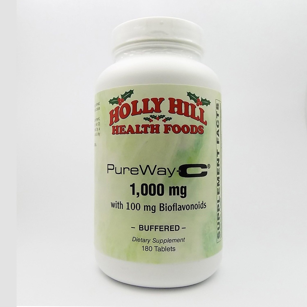 Holly Hill Health Foods, PureWay- C 1000 MG med 100 MG Bioflavonoider, Buffered, 180 tabletter