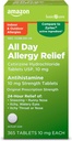 Basic Care Alle dage Allergi, Cetirizin Hydrochloridtabletter, Antihistamin, 10 mg, 365 Tælling (Emballage kan variere)