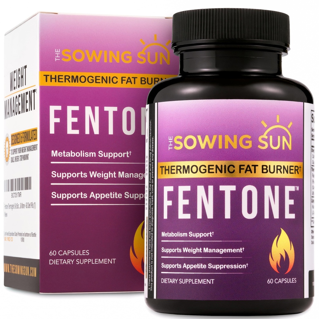 Fentone Thermogen Fat Burner Energy Booster, Appetite Suppressant, Klinisk Studerede vægttab, Fat Burning, Phenylethylamin HCl, L- Carnitin, Ketoner - 60 Diet Pills (1)