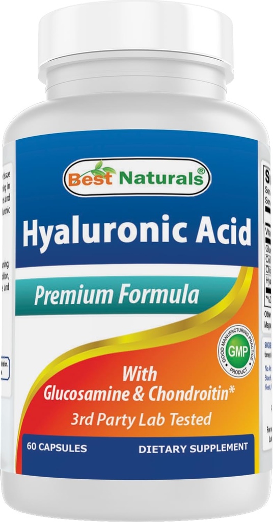 Bedste Naturals Hyaluronsyre 100 mg 60 kapsler - Støtte sunde vitser og ungdommelige hud