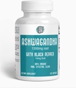 ASHWAGANDHA 1300 mg organisk rod med sort peber. Naturlig Stress og Mood Support 120 Kapsler