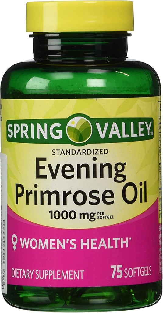 Evening Primrose Oil Women 's Health Dietary Supplement Softgels, 1000 mg, 75 Greve