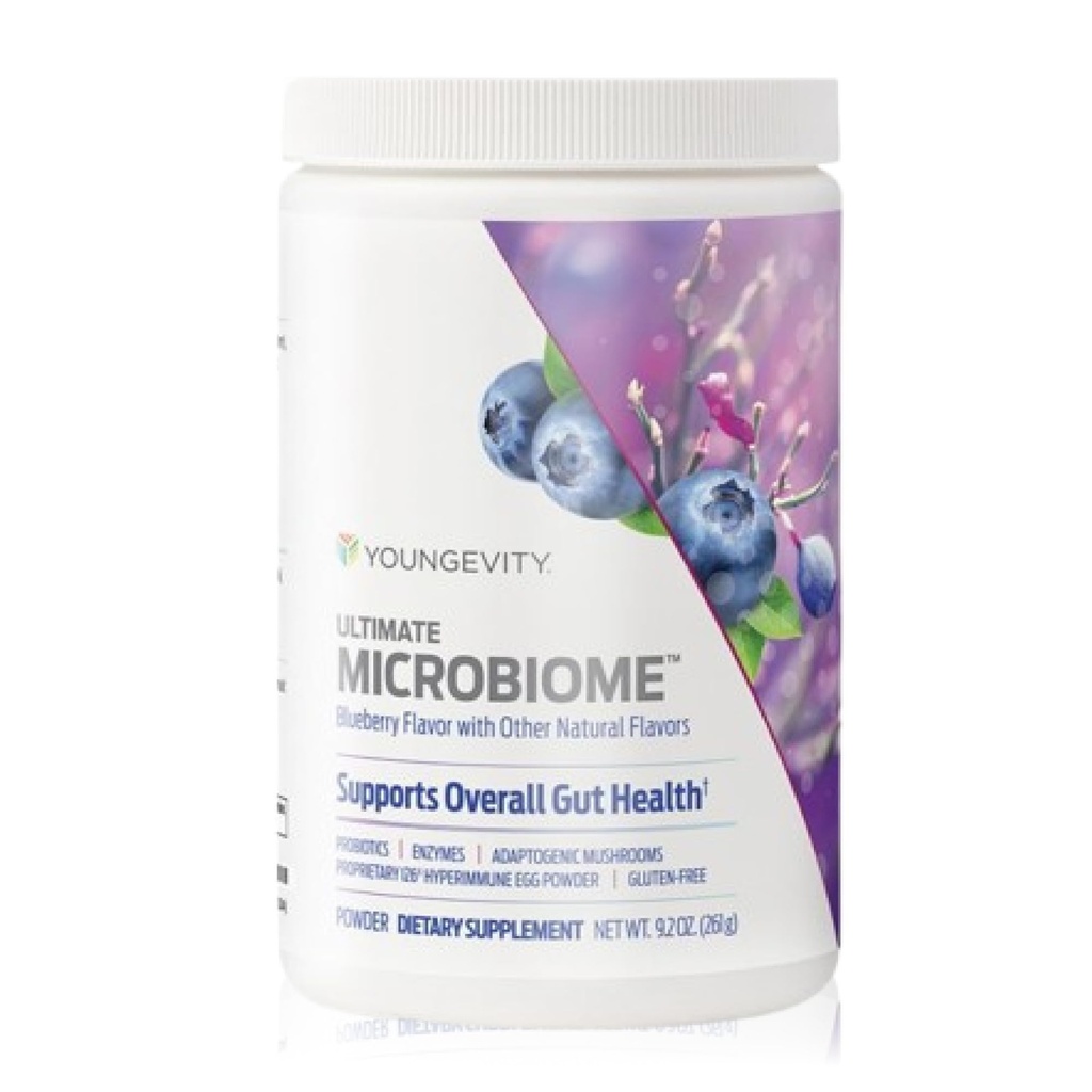 Youngevity Ultimate Microbiome - Prebiotic, Probiotic & Postbiotic Gut Health Supplement - i26 ® Hyperimmun Egg Powder, Probiotic Blend, DigeZyme ™ Enzyme Complex - Understøtter fordøjelse og immunforsvar