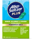 Alka- Seltzer Plus maksimal styrke Power Max Sinus, Allergi og hoste medicin til voksne og børn 12 år og ældre - lindrer symptomer fra allergier, farver eller hay feber, 24 Greve