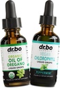Oregano Oil Organic Liquid Drops & Chlorophyll - Oil of Oregano Drops Tincture Extract & Vegan Chlorophyll Liquid Body Detox Cleanse Immunsupport - fordøjelig Gut Health Odor Cleanse Supplement