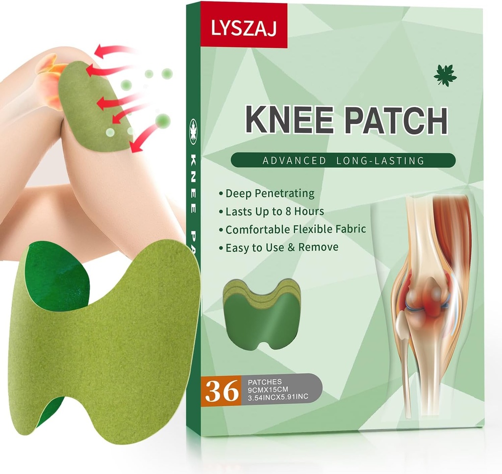 36Pcs Knee Patches, Wormwood Extract Sticker 8-Hour Heat Patches of Joint for Knæ, Tilbage, Neck, Skulder