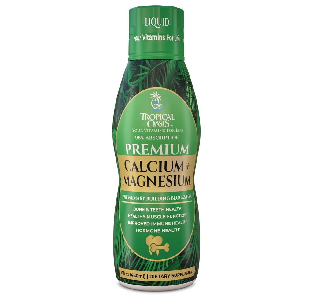 Premium Liquid Calcium Magnesium Supplementet 124; fremmer stærke knogler og sunde tænder 124; Natural Liquid Vitamin w / Calcium, Magnesium Citrate, Boron & Vitamin D3 Budd124; 98% Max Absorption 124; 16oz, 32 Serv