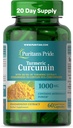 Puritans pride gurkemeje 1. 000mg, Standariseret til 95% cucuminoider, Herbal Kosttilskud til antioxidant sundhed, 60 Radpid Release Kapsler